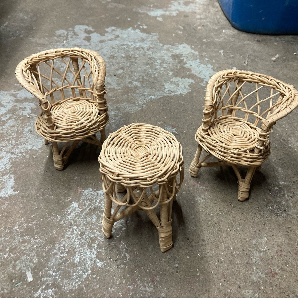 Wicker doll furniture